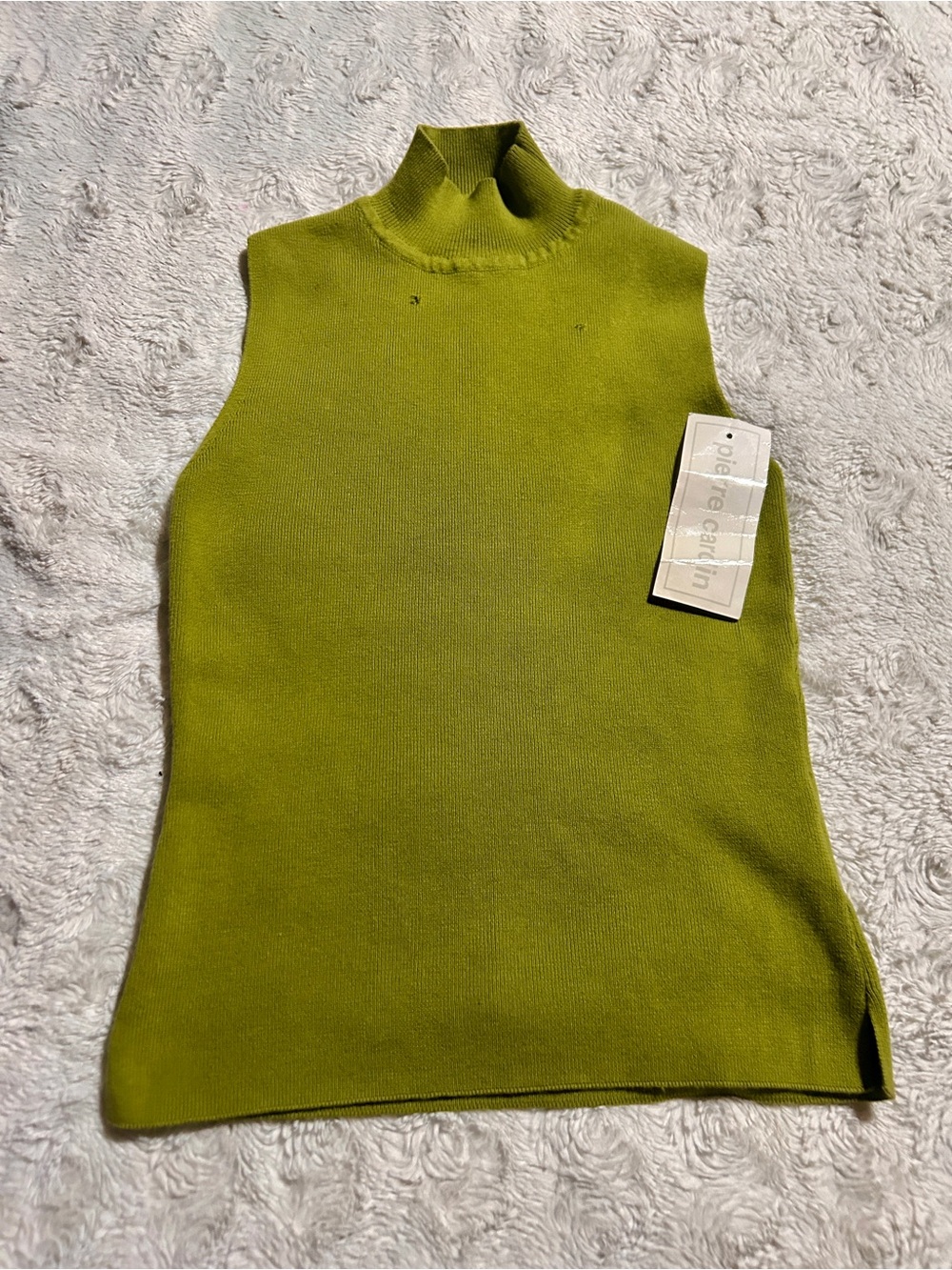 Pierre Cardin olive green stand collar sweater